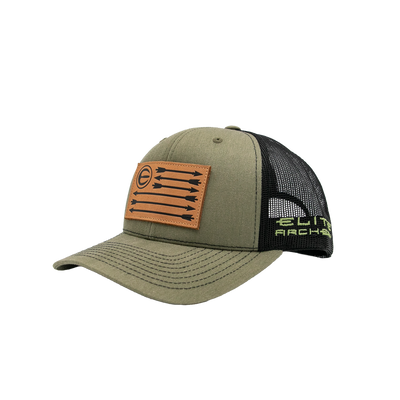 Elite Leather Flag Patch Hat